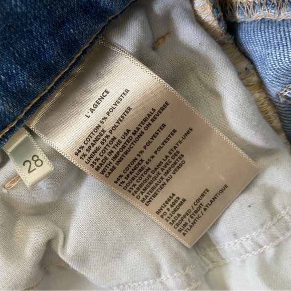 L’AGENCE Sada High-Rise Slim Crop Jeans size 28 - Picture 10 of 12